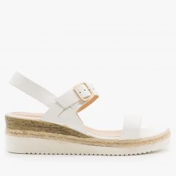 Weeboo Newest Arrivals Trendy Espadrille-Trimmed Sandal Wedges