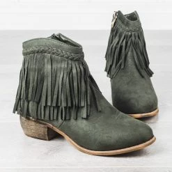 Anna Shoes Newest Arrivals Trendy Fringe Booties
