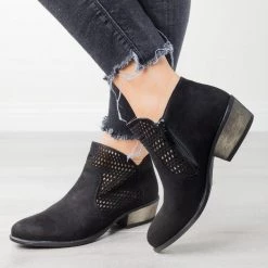 Bamboo Shoes Trendy Laser-Cut Booties
