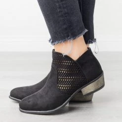 Bamboo Shoes Trendy Laser-Cut Booties