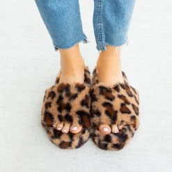 Forever Trendy Leopard Faux Fur Slides Newest Arrivals