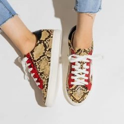 Nature Breeze Newest Arrivals Trendy Snake Print Fashion Sneakers