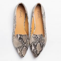 Qupid Shoes Newest Arrivals Trendy Snake Print Loafer Flats
