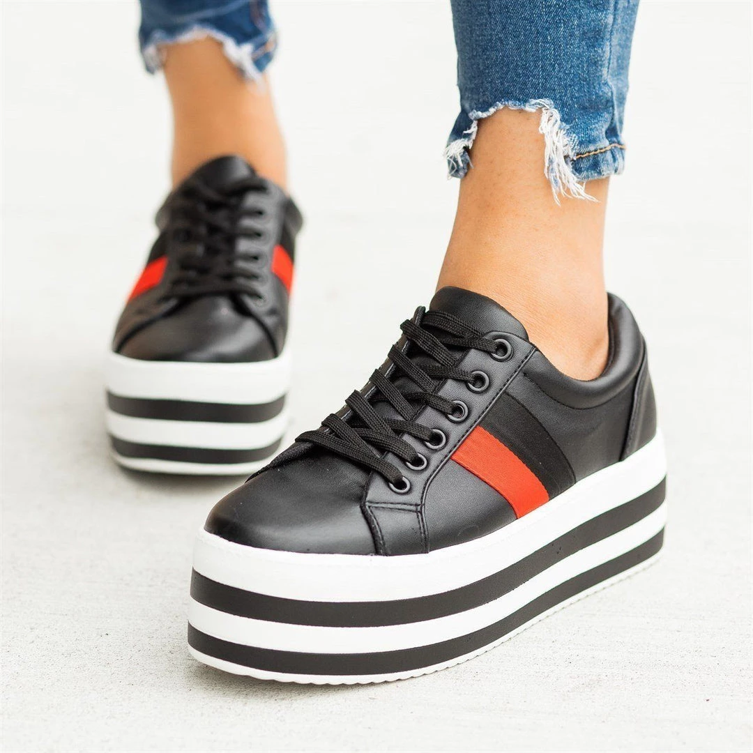Weeboo Trendy Striped Platform Sneakers Newest Arrivals 2 Weeboo Trendy Striped Platform Sneakers Newest Arrivals
