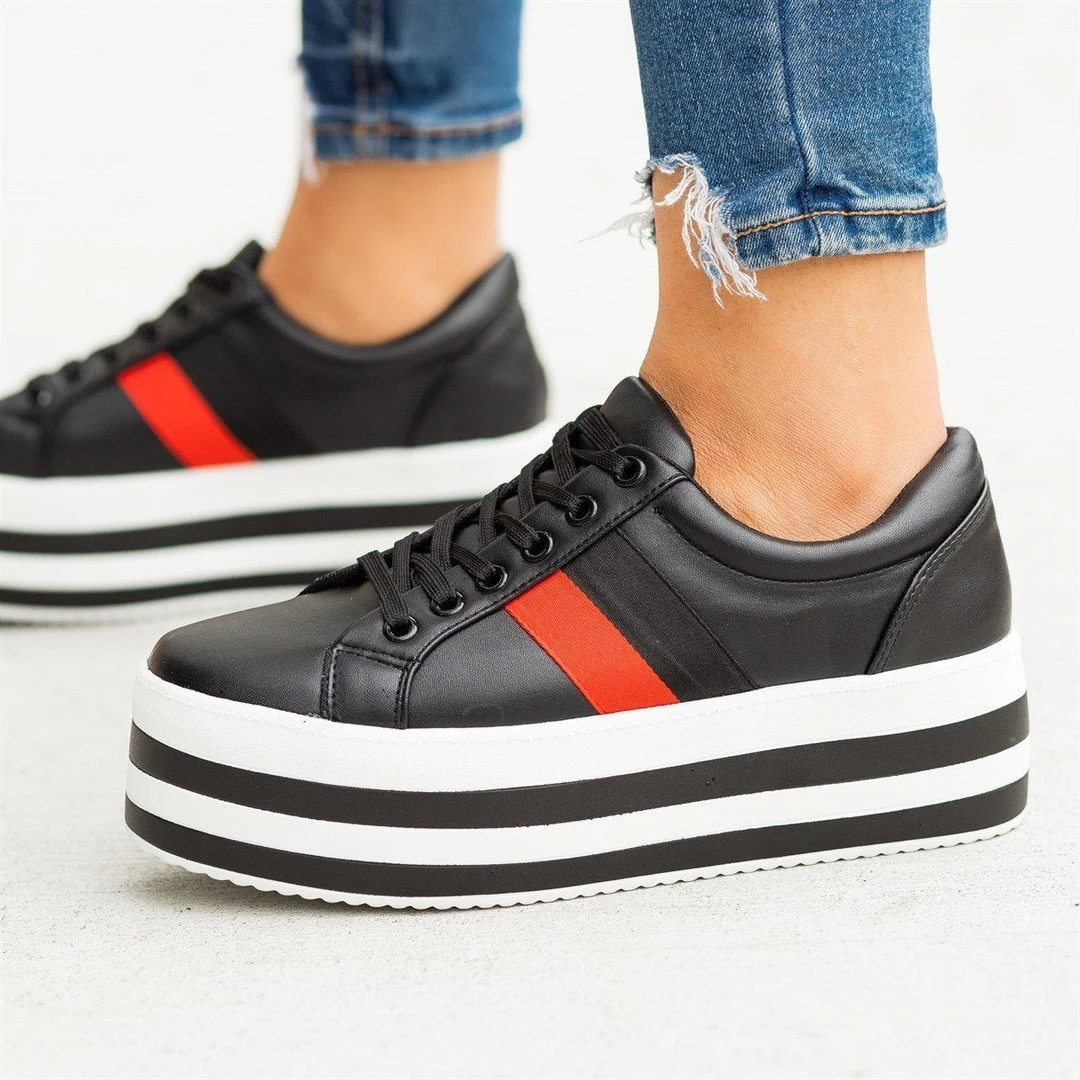Weeboo Trendy Striped Platform Sneakers Newest Arrivals 3 Weeboo Trendy Striped Platform Sneakers Newest Arrivals