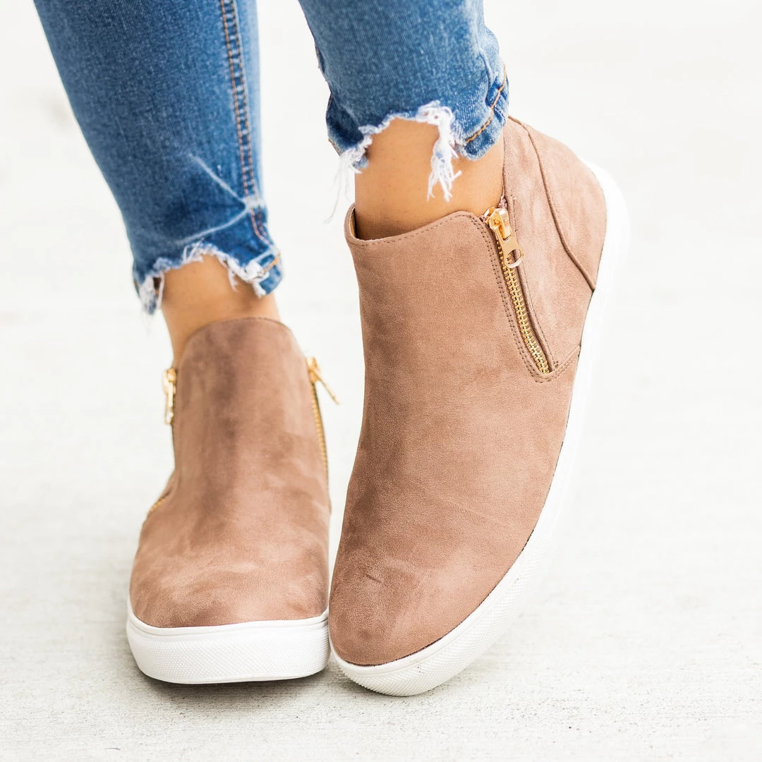 Anna Shoes Newest Arrivals Trendy Zip-Up Ankle Sneakers 1 Anna Shoes Newest Arrivals Trendy Zip-Up Ankle Sneakers