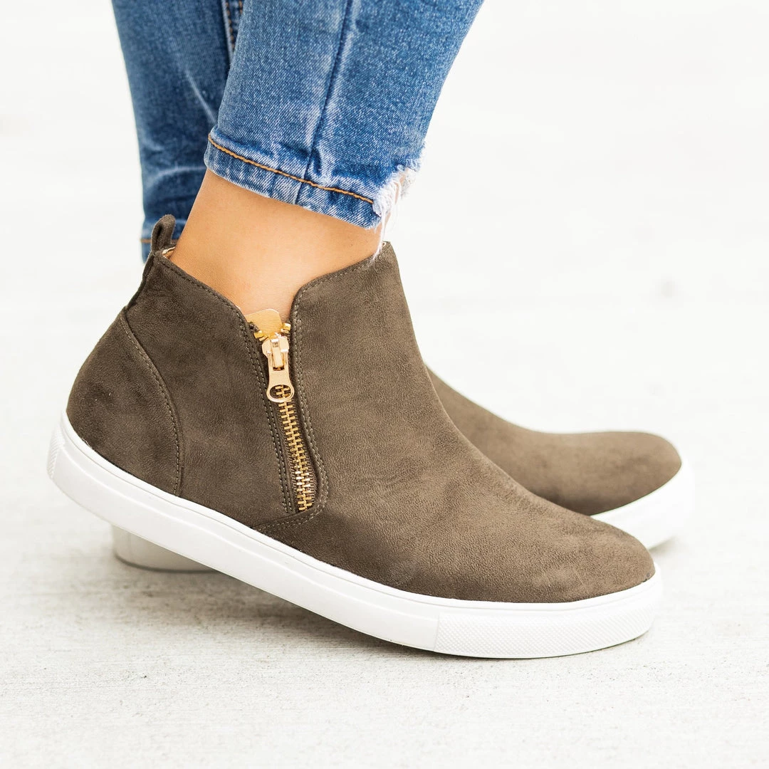 Anna Shoes Newest Arrivals Trendy Zip-Up Ankle Sneakers 5 Anna Shoes Newest Arrivals Trendy Zip-Up Ankle Sneakers