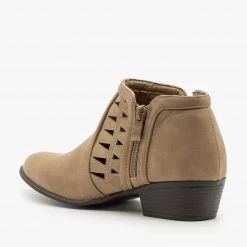 Top Moda Triangle Cut Ankle Booties