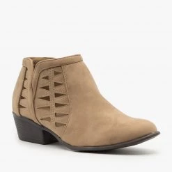 Top Moda Triangle Cut Ankle Booties