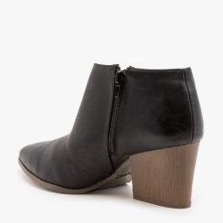 Qupid Shoes Triangle Cut Out Ankle Booties