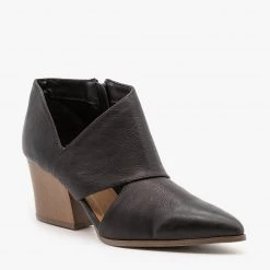 Qupid Shoes Triangle Cut Out Ankle Booties