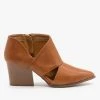 Qupid Shoes Triangle Cut Out Ankle Booties