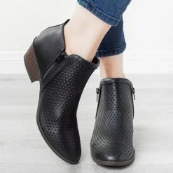 Soda Shoes Triangle Laser Cut Booties