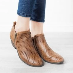 Soda Shoes Triangle Laser Cut Booties