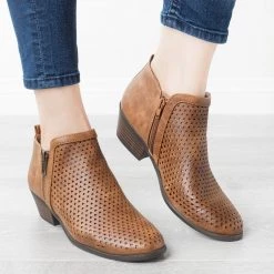 Soda Shoes Triangle Laser Cut Booties