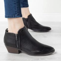 Soda Shoes Triangle Laser Cut Booties