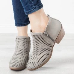 Soda Shoes Triangle Laser Cut Booties