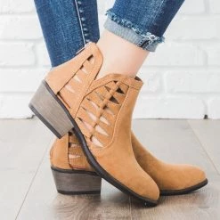 Bamboo Shoes Triangle Pattern Fashion Ankle Booties Newest Arrivals