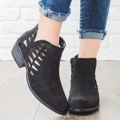 Bamboo Shoes Triangle Pattern Fashion Ankle Booties Newest Arrivals