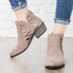 Bamboo Shoes Triangle Pattern Fashion Ankle Booties Newest Arrivals