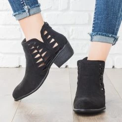 Bamboo Shoes Triangle Pattern Fashion Ankle Booties Newest Arrivals
