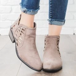Bamboo Shoes Triangle Pattern Fashion Ankle Booties Newest Arrivals
