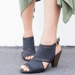 Qupid Shoes Cut-Out Sling-Back Chunky Heels Newest Arrivals
