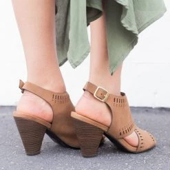 Qupid Shoes Cut-Out Sling-Back Chunky Heels Newest Arrivals