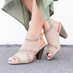 Qupid Shoes Cut-Out Sling-Back Chunky Heels Newest Arrivals