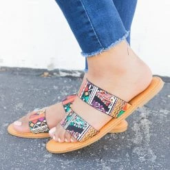 Anna Shoes Newest Arrivals Tribal Double Band Slides