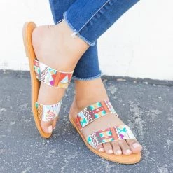 Anna Shoes Newest Arrivals Tribal Double Band Slides