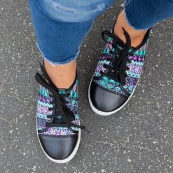 Reneeze Shoes Colorful Embroidered Fashion Lace-Up Sneakers 10 Reneeze Shoes Colorful Embroidered Fashion Lace-Up Sneakers