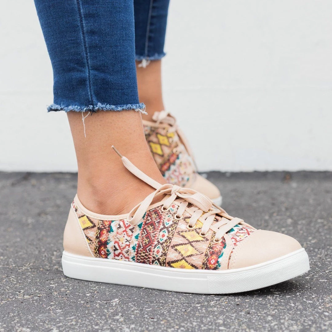 Reneeze Shoes Colorful Embroidered Fashion Lace-Up Sneakers 3 Reneeze Shoes Colorful Embroidered Fashion Lace-Up Sneakers