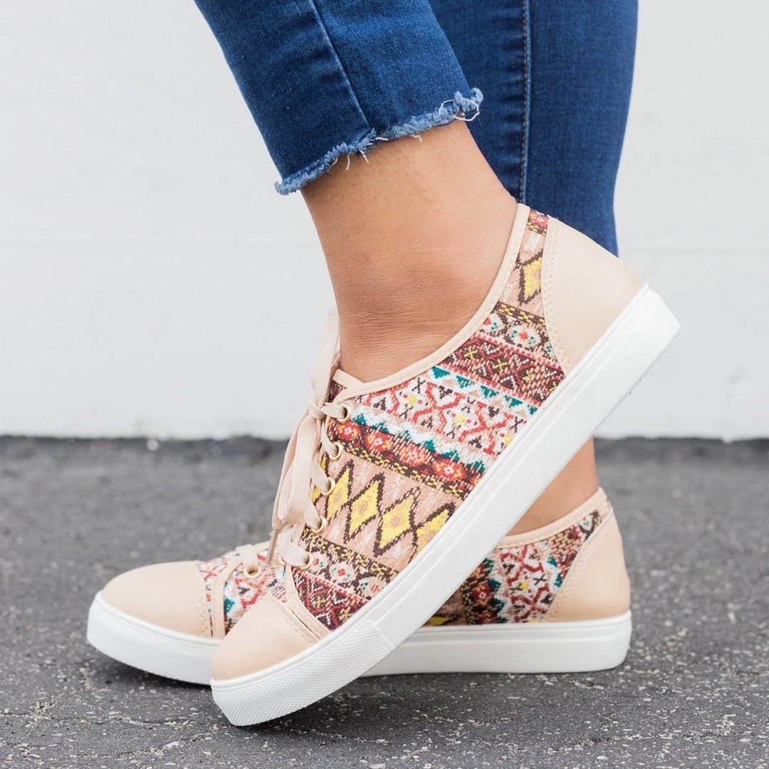 Reneeze Shoes Colorful Embroidered Fashion Lace-Up Sneakers 5 Reneeze Shoes Colorful Embroidered Fashion Lace-Up Sneakers