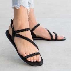 Bamboo Triple Braided Strap Sandals
