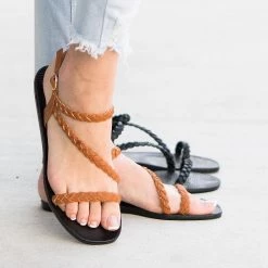 Bamboo Triple Braided Strap Sandals