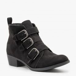 Shoelala Triple-Buckle Booties