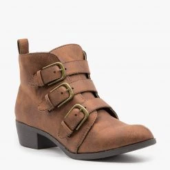 Shoelala Triple-Buckle Booties