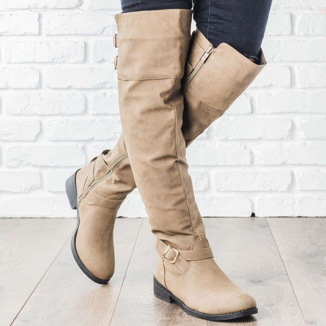 Weeboo Triple Buckle Over-the-Knee Boots Newest Arrivals 1 Weeboo Triple Buckle Over-the-Knee Boots Newest Arrivals