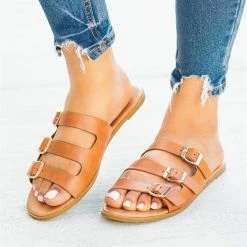 Soho Girls Triple Buckle Slip-On Fashion Sandals Newest Arrivals