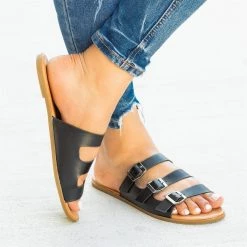 Soho Girls Triple Buckle Slip-On Fashion Sandals Newest Arrivals