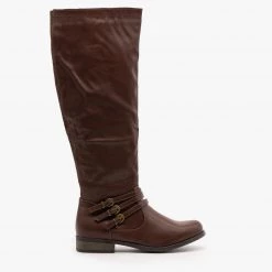 Refresh Triple Buckled Strap Riding Boots
