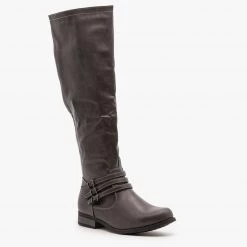 Refresh Triple Buckled Strap Riding Boots