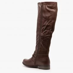 Refresh Triple Buckled Strap Riding Boots