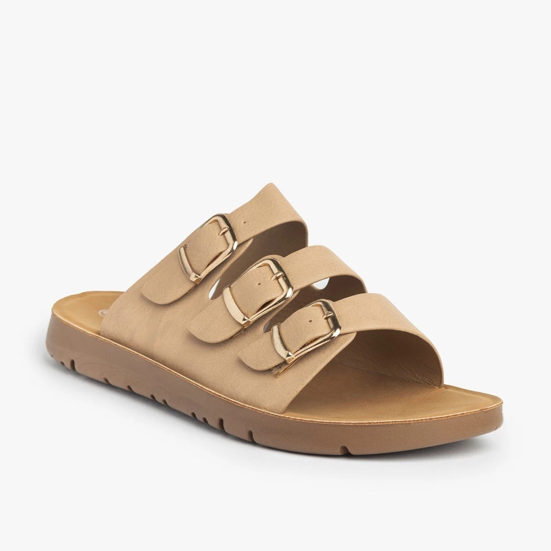 Forever Triple Strap Buckled Sandals 2 Forever Triple Strap Buckled Sandals