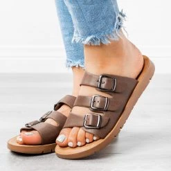 Forever Triple Strap Buckled Sandals 20 Forever Triple Strap Buckled Sandals