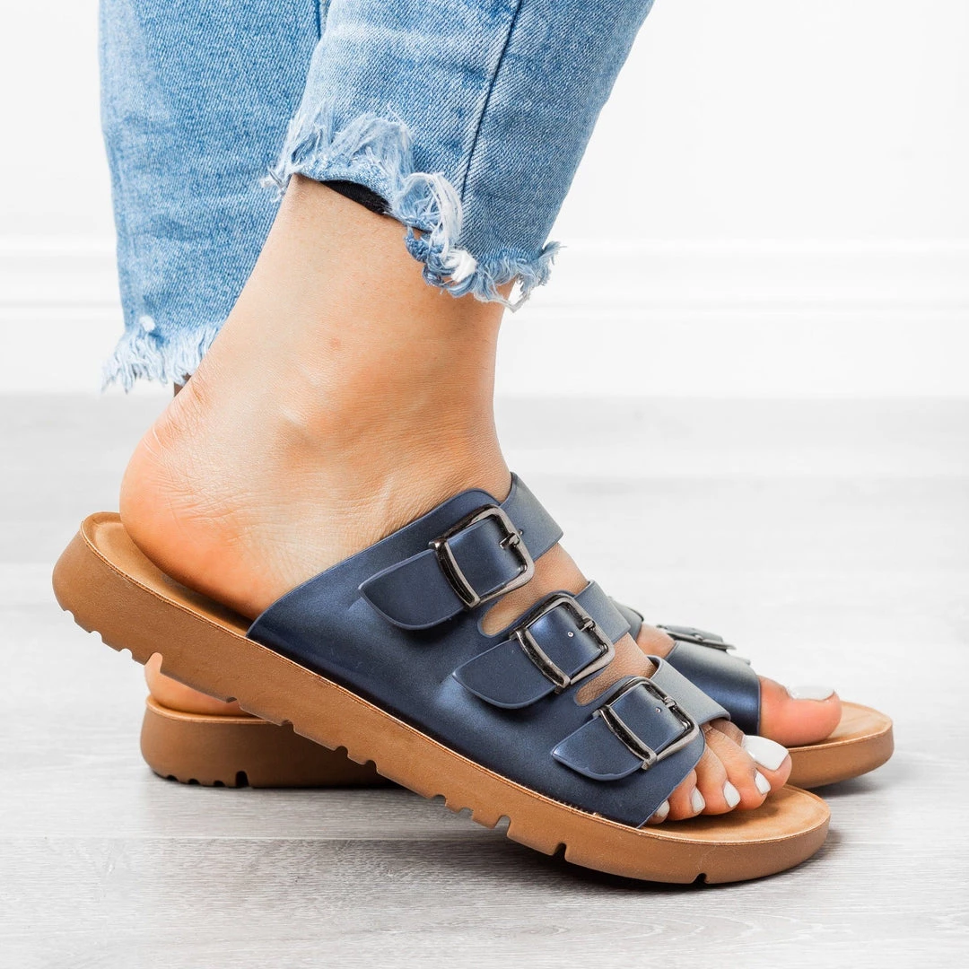 Forever Triple Strap Buckled Sandals 8 Forever Triple Strap Buckled Sandals