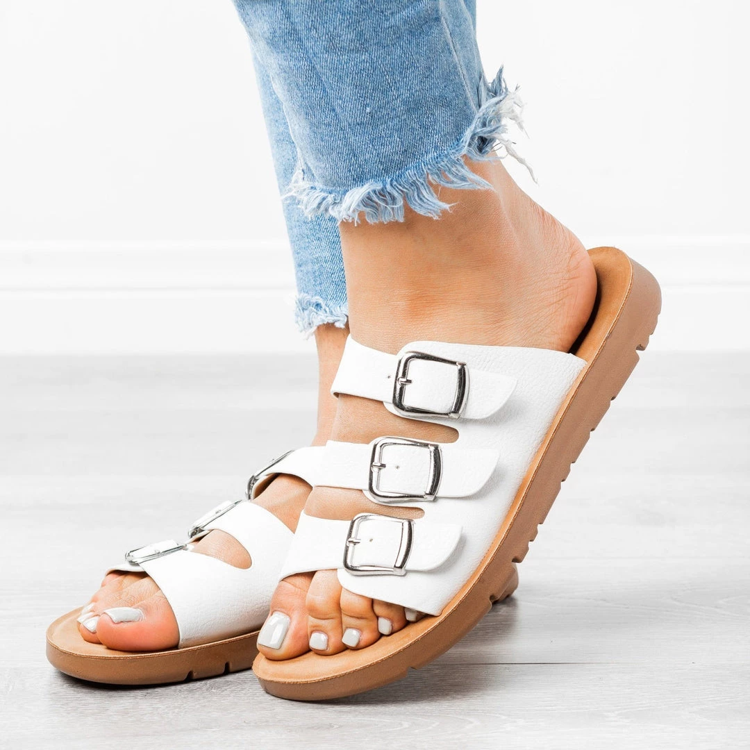Forever Triple Strap Buckled Sandals 6 Forever Triple Strap Buckled Sandals