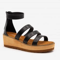 Olivia Miller Newest Arrivals Triple Strap Faux Wooden Wedges 10 Olivia Miller Newest Arrivals Triple Strap Faux Wooden Wedges