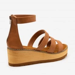 Olivia Miller Newest Arrivals Triple Strap Faux Wooden Wedges 8 Olivia Miller Newest Arrivals Triple Strap Faux Wooden Wedges